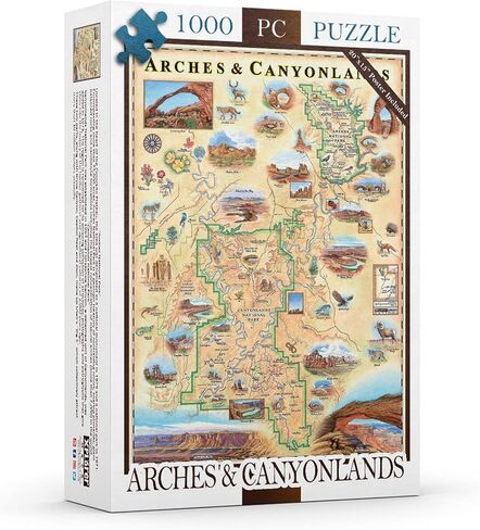 Isle Royale National Park Map Cardboard Jigsaw Puzzle - 1000 Pieces, Hand-Illustrated - Educational, Family Activity, Ages 7+, Includes Poster - 25.4 x 19.8 in Saudi Arabia