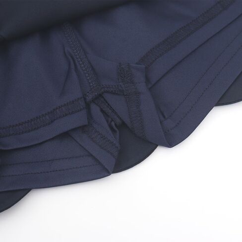 Noomelfish Girls Scalloped Uniform Skirts Stretch Cute School Skort with Pockets (5-12 Years) in Saudi Arabia