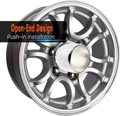 Stainless Steel 5.15inch Wheel Center Caps Hub Cap 130mm Fit 5.15" Bore Rims Truck Trailer RV SUV Chrome Opened-end Push Through Wheel Cover, 4Pcs in Saudi Arabia