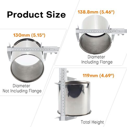 Stainless Steel 5.15inch Wheel Center Caps Hub Cap 130mm Fit 5.15" Bore Rims Truck Trailer RV SUV Chrome Opened-end Push Through Wheel Cover, 4Pcs in Saudi Arabia