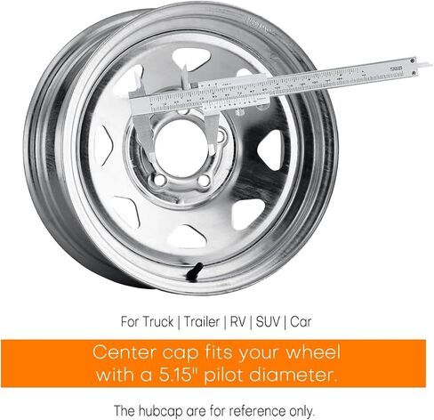 Stainless Steel 5.15inch Wheel Center Caps Hub Cap 130mm Fit 5.15" Bore Rims Truck Trailer RV SUV Chrome Opened-end Push Through Wheel Cover, 4Pcs in Saudi Arabia