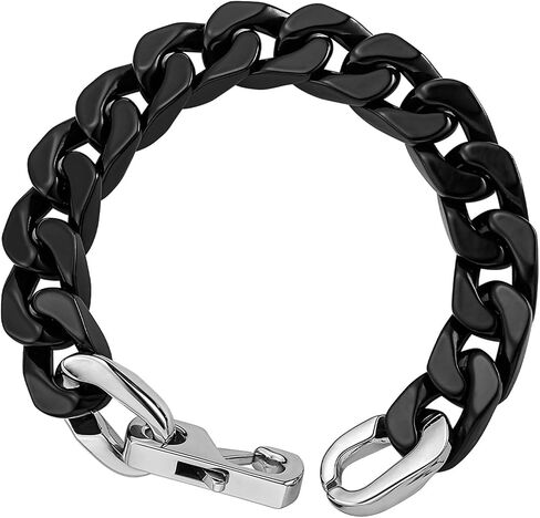 Thick Enamel Cuban Link Bracelet for Men Women,Alloy Light Weight Chunky Colorful Preppy Bracelets,Hip Hop Urban Street-Wear Jewelry in Saudi Arabia