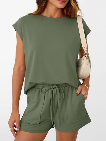 Outomet Womens Crew Neck من قطعتين قصيرتين in Saudi Arabia