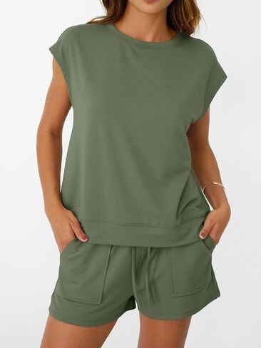 Outomet Womens Crew Neck من قطعتين قصيرتين in Saudi Arabia