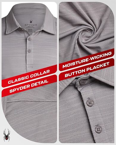 Spyder Mens Polo Shirt - Moisture-Wicking Short Sleeve Athletic Performance Collared Golf Shirt for Men (S-XL) in Saudi Arabia