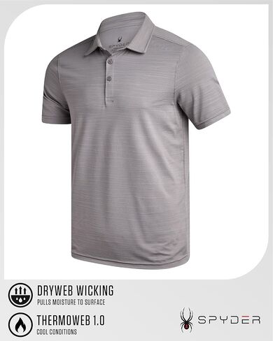 Spyder Mens Polo Shirt - Moisture-Wicking Short Sleeve Athletic Performance Collared Golf Shirt for Men (S-XL) in Saudi Arabia