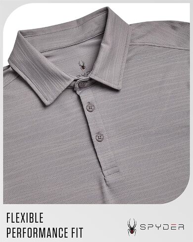 Spyder Mens Polo Shirt - Moisture-Wicking Short Sleeve Athletic Performance Collared Golf Shirt for Men (S-XL) in Saudi Arabia