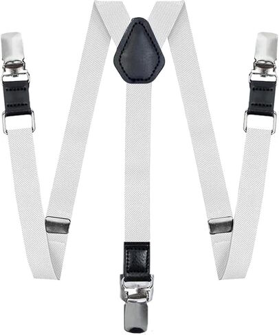 Boy's Silver Clip End Suspenders - Adjustable Elastic Suspenders for Boys in Saudi Arabia