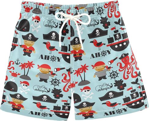 Boys Swim Trunks with Mesh Lining Toddler Beach Shorts Bathing Suit Quick Dry for Kids Drawstring in Saudi Arabia
