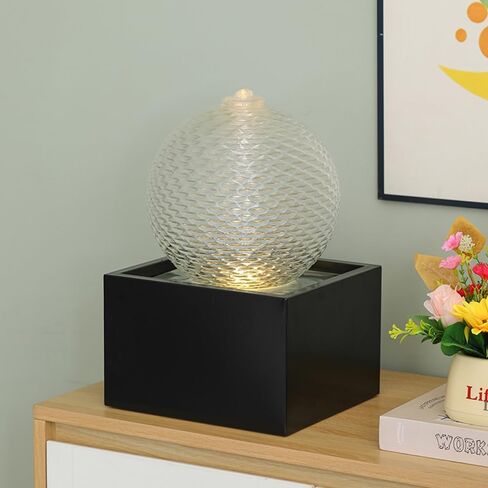 Indoor Water Feature Tabletop Ceramic Fountain Home Kitchen Office Decoration Modern Design Style (white) in Kuwait