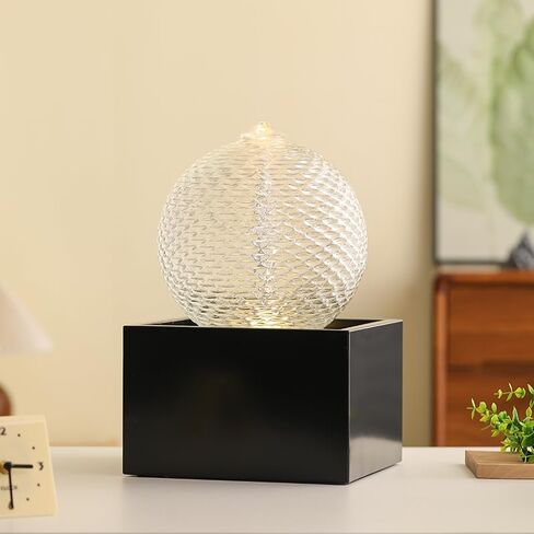Indoor Water Feature Tabletop Ceramic Fountain Home Kitchen Office Decoration Modern Design Style (white) in Kuwait