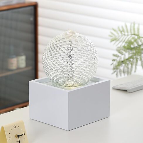 Indoor Water Feature Tabletop Ceramic Fountain Home Kitchen Office Decoration Modern Design Style (white) in Kuwait