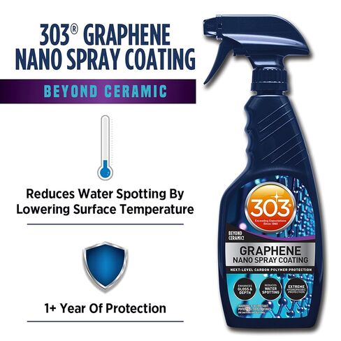 303 Products Graphene Nano Pray Coating - تعزيز اللمعان اللامع والعمق ، رذاذ طارد الماء ، مقاوم للأشعة فوق البنفسجية ، يساعد في منع الخدوش ، خارج الطلاء السيراميك للسيارات ، وتفاصيل السيارة ، رذاذ ، 24 أوقية. in Saudi Arabia
