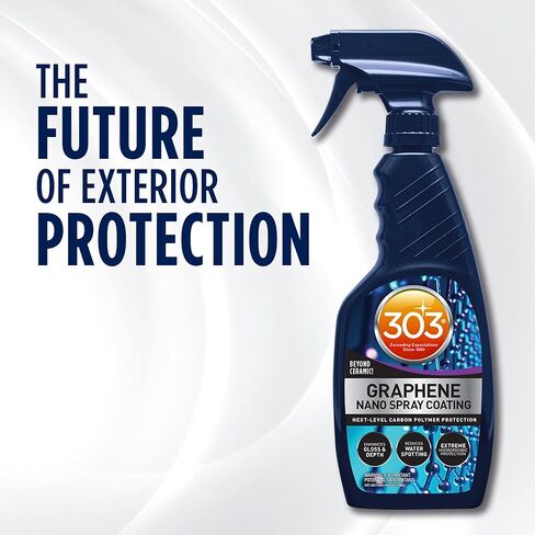 303 Products Graphene Nano Pray Coating - تعزيز اللمعان اللامع والعمق ، رذاذ طارد الماء ، مقاوم للأشعة فوق البنفسجية ، يساعد في منع الخدوش ، خارج الطلاء السيراميك للسيارات ، وتفاصيل السيارة ، رذاذ ، 24 أوقية. in Saudi Arabia
