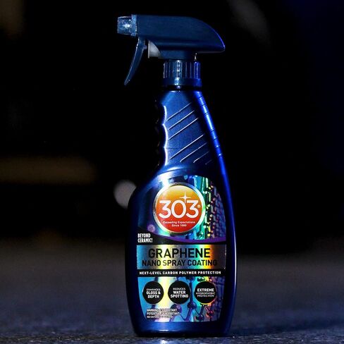 303 Products Graphene Nano Pray Coating - تعزيز اللمعان اللامع والعمق ، رذاذ طارد الماء ، مقاوم للأشعة فوق البنفسجية ، يساعد في منع الخدوش ، خارج الطلاء السيراميك للسيارات ، وتفاصيل السيارة ، رذاذ ، 24 أوقية. in Saudi Arabia