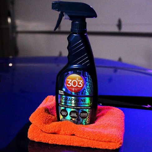 303 Products Graphene Nano Pray Coating - تعزيز اللمعان اللامع والعمق ، رذاذ طارد الماء ، مقاوم للأشعة فوق البنفسجية ، يساعد في منع الخدوش ، خارج الطلاء السيراميك للسيارات ، وتفاصيل السيارة ، رذاذ ، 24 أوقية. in Saudi Arabia