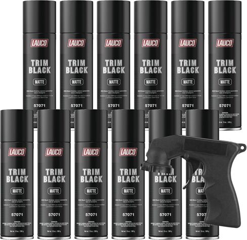 LAUCO Trim Black Matte 13 oz. Automotive Spray Paint Can, Black Car Spray Paint with Matte Finish - Designed for Plastic, Aluminum, Steel and Stainless Steel in Saudi Arabia
