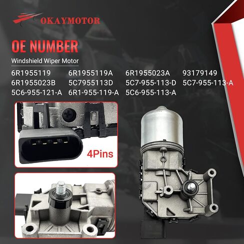 محرك ممسحة الزجاج الأمامي لعام 2011-2018 فولكس واجن جيتا 1.4L 1.8L 2.0L 6R1955119 5C7955113D in Kuwait