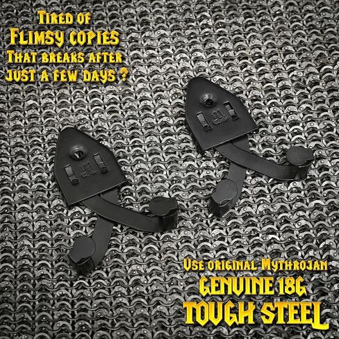 Mythrojan Metal Single Sword Wall Mounts Vertical Sword Mount Display Wall Hanger Adjustable Multifunctional Mount Wall Décor Rack for Axe, Knives - Silver, Packs of 2 in Kuwait