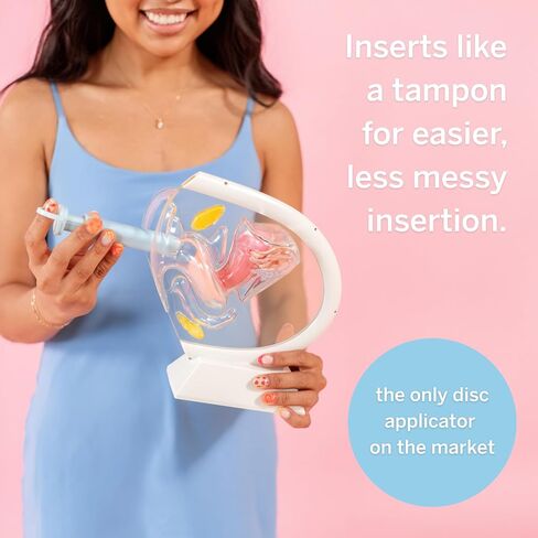 Pixie Menstrual Disc & Disc Applicator Kit - No Metals or Toxins - 100% Medical-Grade Silicone - Best Period Disc Starter Kit - Inserts Like a Tampon - Proven to Become Successful Menstrual Disc User in Kuwait