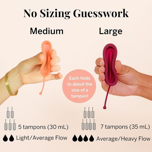 Pixie Menstrual Disc & Disc Applicator Kit - No Metals or Toxins - 100% Medical-Grade Silicone - Best Period Disc Starter Kit - Inserts Like a Tampon - Proven to Become Successful Menstrual Disc User in Kuwait