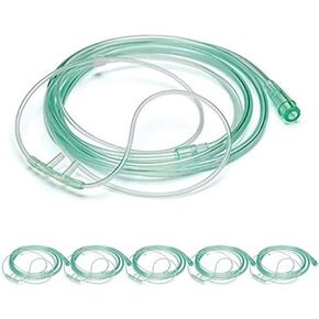 5 Pack Soft Oxygen Cannulas and 7’ Delicate Tubing with Standard Connection – Gentle Airway Management