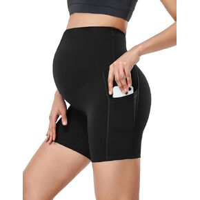 HOFISH Maternity Shorts Over Belly Pregnancy Workout Shorts for Women, Running Yoga Active