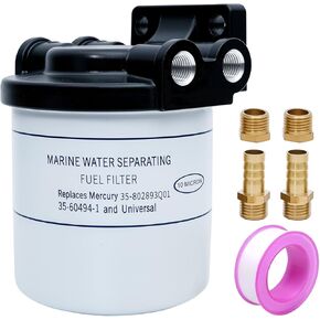 802893Q01 Fuel Water Separator Kit - 18-7983-1 Filters - Compatible with Mercury Mercury 35-807172 35-60494-1 18-7944 Marine 35-55501 35-57250 35-806771 35-802893T 35-802893Q ABB-FUELF-IL-TR