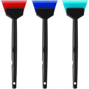 3Pcs Window Tint Squeegee, Rubber Mini Squeegee with Anti Slip Handle, All Purpose Vinyl Wrap Tool Kit for Car Corner Window Windshield Glass Mirror