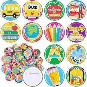 48 Pieces Happy Birthday Pin for Kids Birthday Buttons Colorful Birthday Pin Boys and Girls Teens Adults Back Party Birthday Pins Birthday Party Supplies, 12 Styles, 1.5 Inches