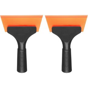 Harfington 2pcs Squeegee 5 بوصة طول ماء مياه نصل للاستحمام مع مقبض غير قاطع للسيارة باب المنظف الزجاجي ، البرتقالي