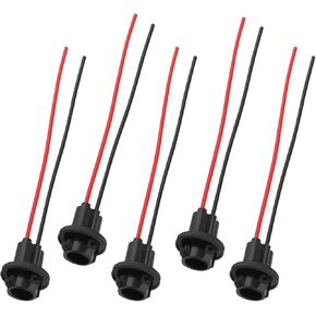 5PCS 194 T10 Bulb Socket with Wire Pigtail, Pre-Wired Harness Connector for 168, 175, 921 LED Bulbs, Universal Tail Light & Side Marker Adapter for Cars, Trucks, SUVs