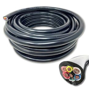 Heavy Duty 14/12/10 AWG Multi Gauge 7 Way CCA Conductor Wire RV Trailer Tow Campers Cable Cord Insulated Stranded Copper Clad Aluminum Conductor Color Coded DOT SAE Approved 14/4 10/2 12/1 30 FT ROLL
