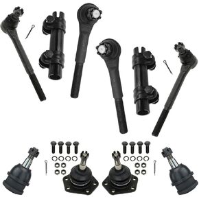 TRQ Front Steering & Suspension Kit Ball Joint Tie Rod Tie Rod Adjusting Sleeve Compatible with Chevrolet GMC