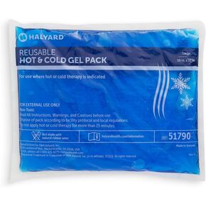 HALYARD Reusable Hot and Cold Gel Compression Packs for Injuries Pain Relief Swelling 10 x 12 Inches, Case of 12-51790