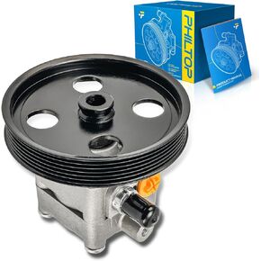 PHILTOP Power Steering Pump with Pulley, Compatible with 2000-2004 S40/V40, Replace # 3524419, 8251733, 8603046, 8646864, 8683378, 5266