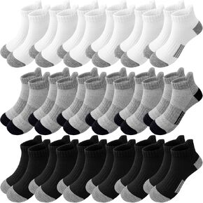 Bemeol Boys Socks 18 أزواج جوارب الكاحل بوي يركض جورب ألعاب رياضية منخفضة في الكاحل لأطفال صغار