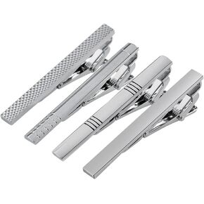 4 Pcs Stainless Steel Tie Clips for Men Classic Tie Bar Clip for Formal Business Wedding Party Fathers Day Gift