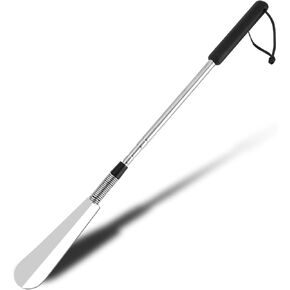 Extendable Shoe Horn, Premium Stainless Steel Adjustable Handle Shoe Lifter with Long Handle Shoehorn Telescopic Travel Shoe Helper Shoe Aid Tools for Women Men Seniors