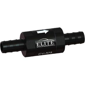 Elite Engineering - 3/8 "(10 مم) صمام فحص التدفق العالي - صمام فحص الوقود في اتجاه واحد - خراطيم بارب نهايات - درجة حرارة عالية وضغط - الألومنيوم الأسود المختلط