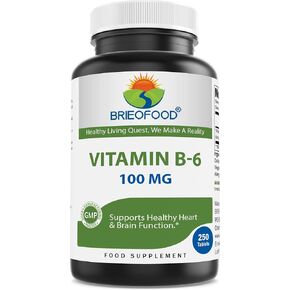 Brieofood Vitamin B6 100 mg 250 Tablets