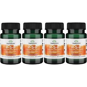 Swanson P-5-P (Pyridoxal-5-Phosphate) Coenzymated Vitaminb-6 20 Milligrams 60 Capsules (4 Pack)