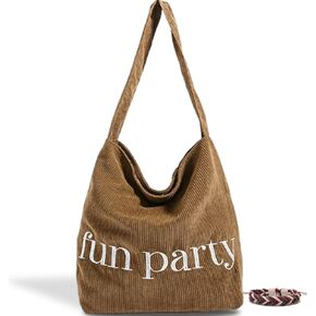 Women Corduroy Tote Bag Hobo Lasual Tote's Big Crite Counter Bag Bag مع جيوب للعمل