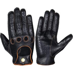 Genuine Leather Gloves, Lambskin leather gloves, motorcycle gloves, Leather Knuckle Fit Gloves