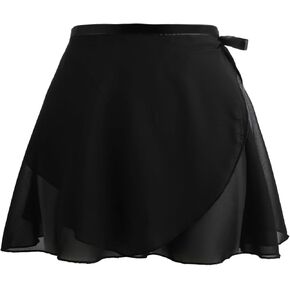 Lusofie Ballet Wrap Skirt With Ties for Girls, Teens, and Women - Flowy Chiffon Toddler Skirt