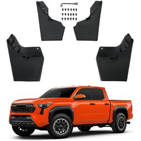 Mud Flaps Compatible with 2024 2025 Toyota Tacoma Without Fender Flare Mud Guards Front & Rear No Drilling 4PCS Splash Guards Fender Flares All Weather Protection 2024 Tacoma Accessories