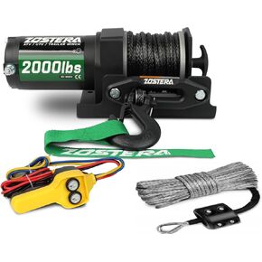 2000 رطل ATV Winch مع حبل صناعي + 1/4 '' x 50 '9650 رطل القوة + سدادة المطاط