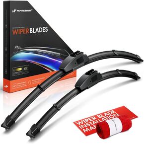 A-Premium Pack of 2 Front Windshield Wiper Blades with Wear Indicator & Towel - Compatible with Honda S2000 1999-2009 - 16" and 20", Hook Connector, Left and Right