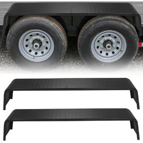 Towallmark Trailer Fenders, Fit 13"-15" Tires, Detachable Trailer Fenders-Steel Diamond Tread Plate Tandem Axle for Car Hauler Trailer, Cargo Trailer, 2 Pack
