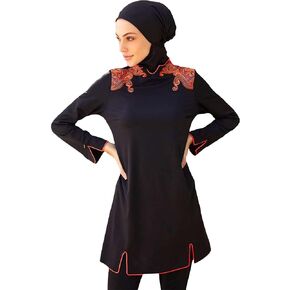 Modest Swimwear for Women 3-Piece Set | Sequin Embroidered Cover Set | Swimsuit Suit Long Sleeve Burkini Set Beachwear